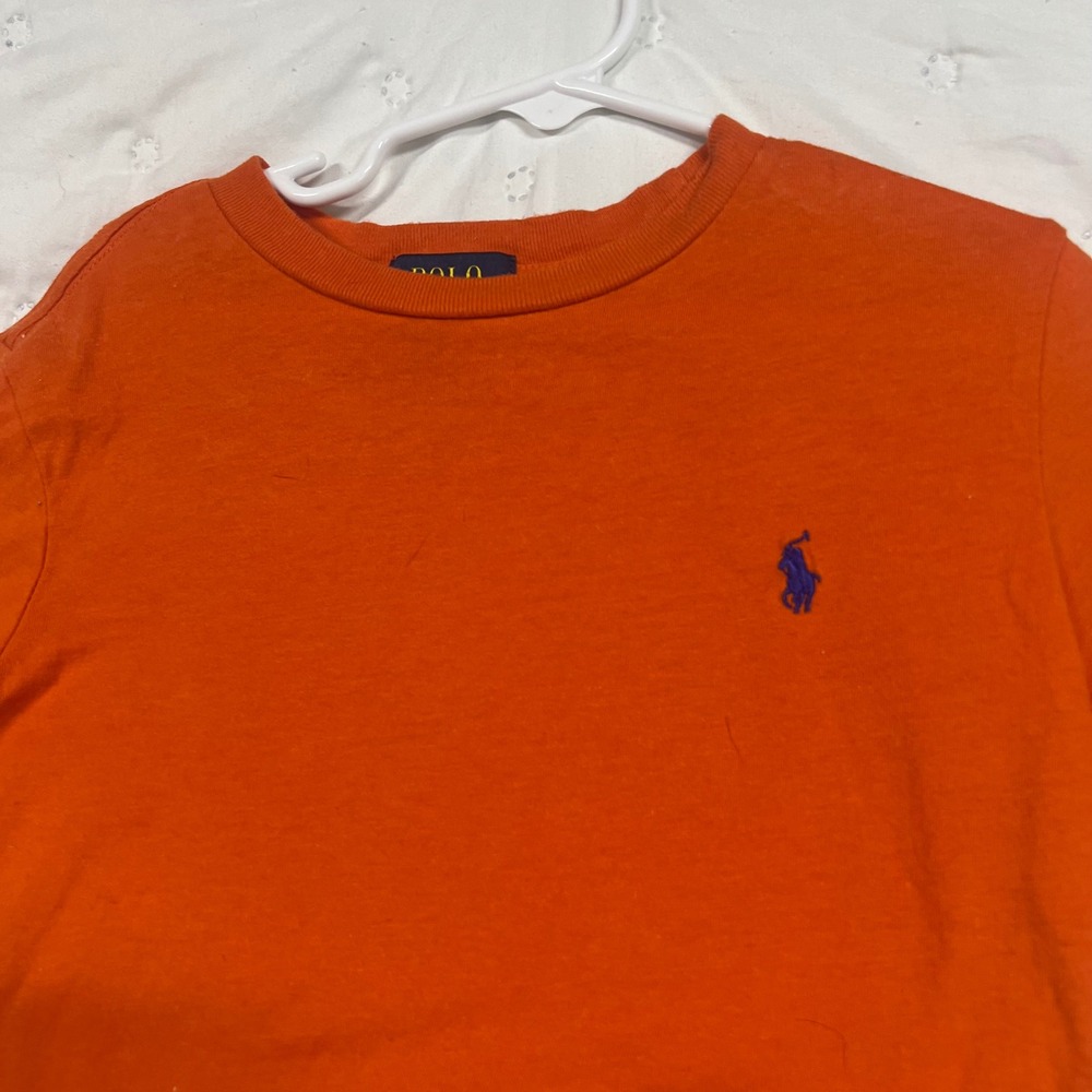 Polo Ralph Lauren Boys Orange Short Sleeve Pony Logo T-Shirt Size 5